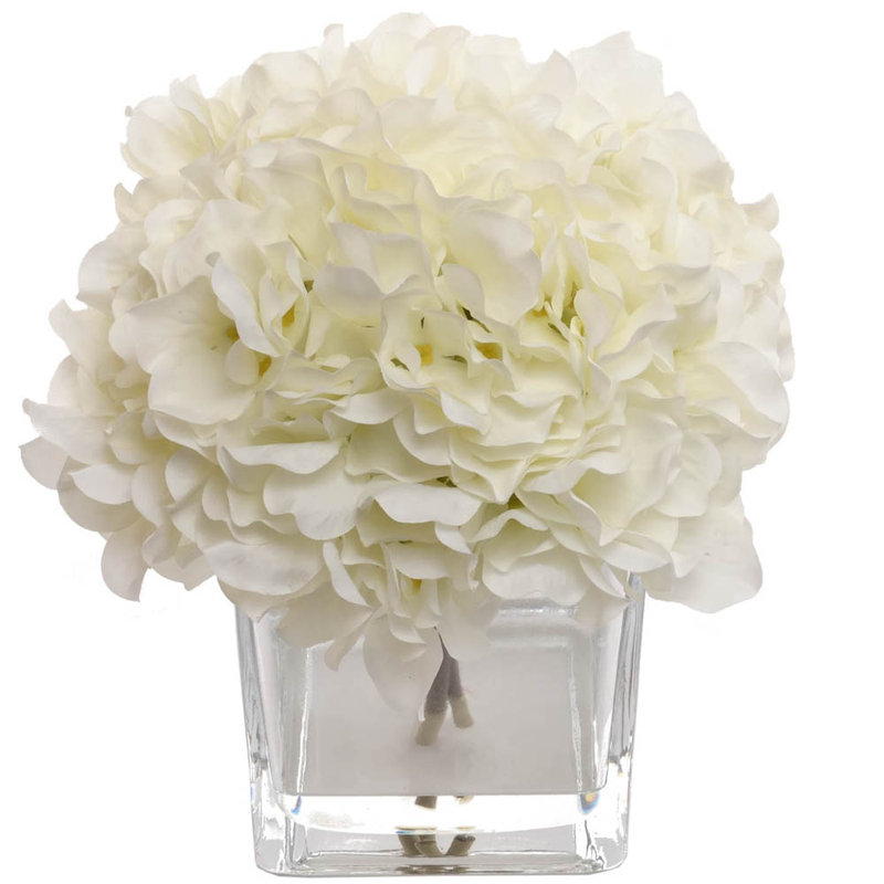 Highland Dunes Artificial Hydrangeas Floral Arrangements in Vase